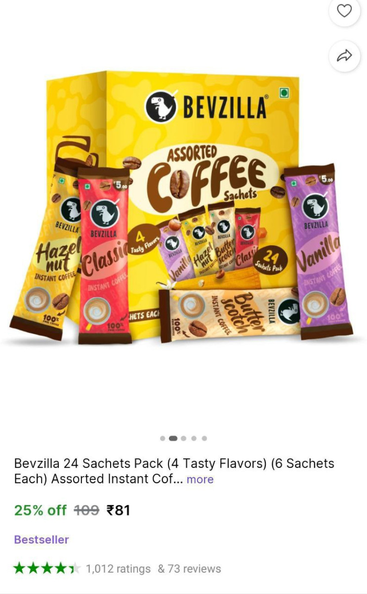 Bevzilla 24 Coffee Sachets 81 – Best Price in India