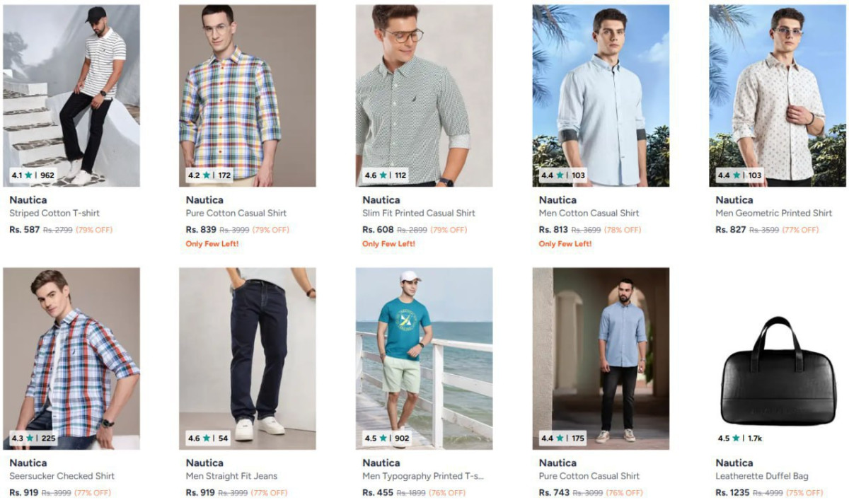Myntra 85 On Nautica Clothing Men Women Kids – Best Price in India