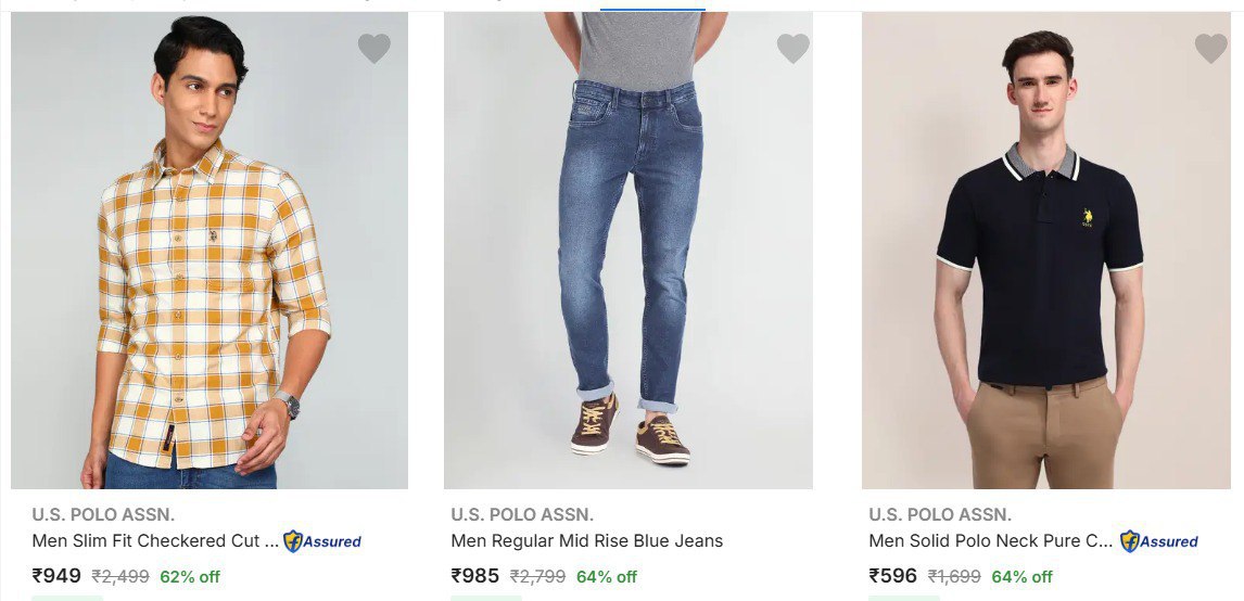 Branded Fashion Deals Up To 70 U S Polo Assn (uspa) Polos Shorts Jeans Flat