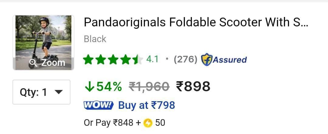 Grab Foldable Scooter With Suspension System At 898 – Best Price in India