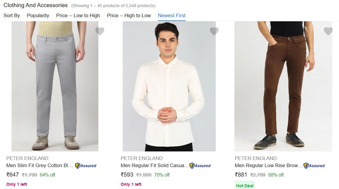Flipkart Branded Fashion Deals Up To 70 Peter England Shirts Trousers Minim