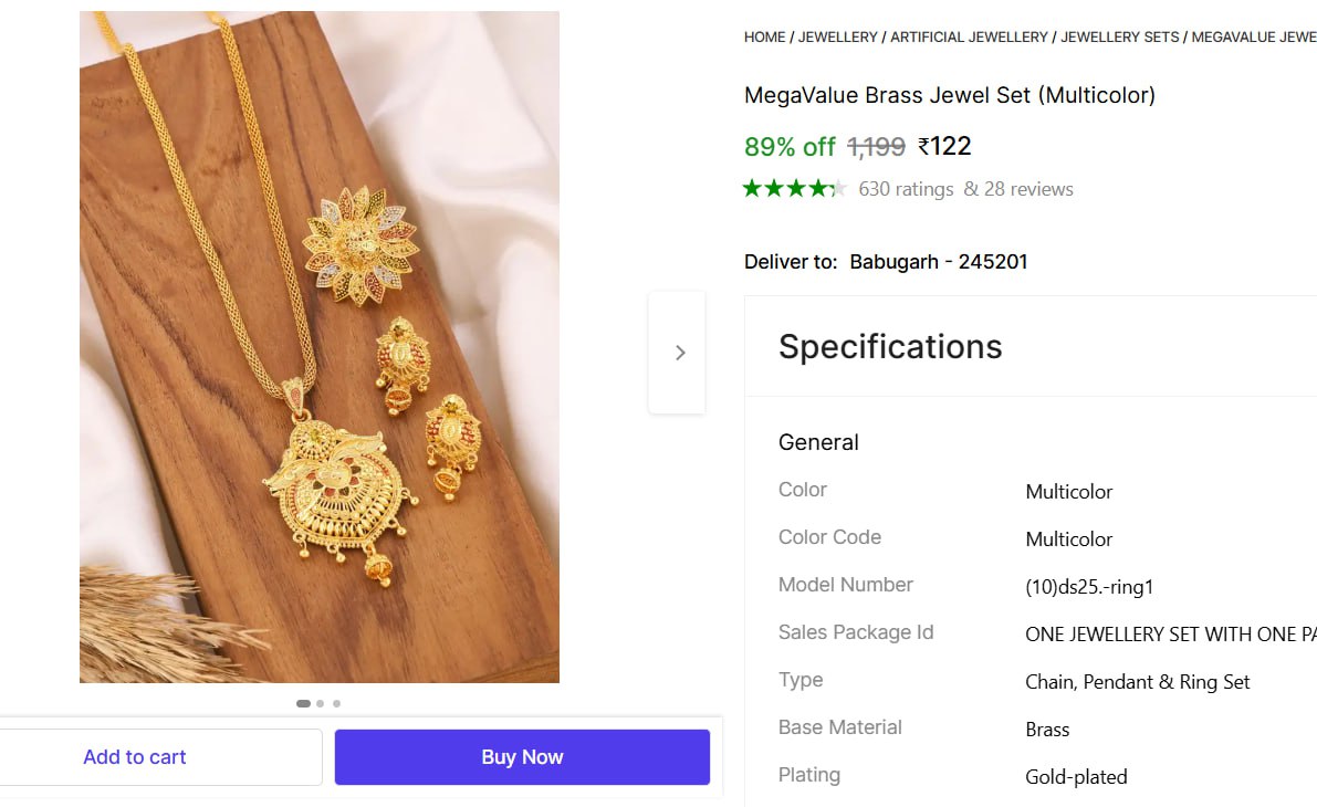 Chain Pendant Ring Set 122 – Best Price in India