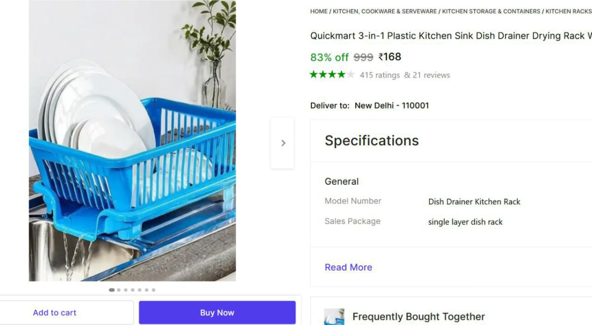 Dish Drainer Kitchen Rack At 168 – Best Price in India
