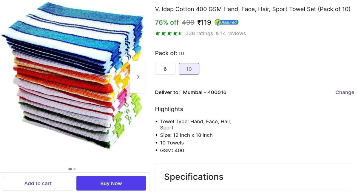 Pack Of 10 Towel Set At 119 More Deals Click Here Must Read – Best Price in